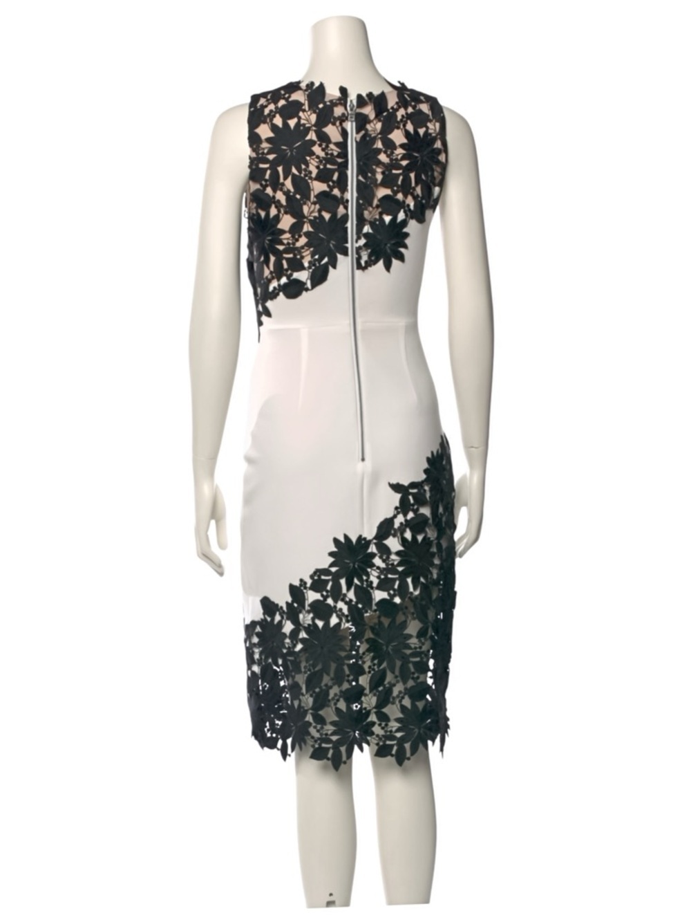 Alice + Olivia Margy Sheath Dress XS White Black Floral Lace As Seen On TV - Picture 10 of 16